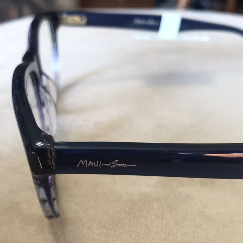 NEW MAUI AND SONS OMBRÉ BLUE CLEAR 53-16-145 FRAMES EYEGLASSES EYEWEAR DESIGNER - Picture 3 of 6